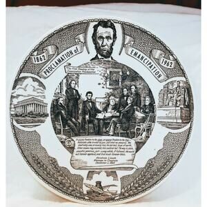 Vintage Abraham Lincoln Kettlesprings Kilns Alliance Ohio Plate KG75S 1962